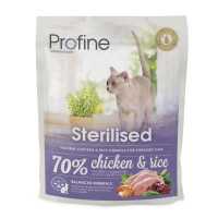 Сухий корм Profine Cat Sterilised, для стерилізованих кішок, з куркою і рисом, 0.3 кг Сухий корм Profine Cat Sterilised, для стерилізованих кішок, з куркою і рисом, 0.3 кг