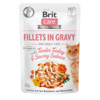 Влажный корм Brit Care Cat, для кошек, филе в соусе с лососем и индейкой, 85 г Влажный корм Brit Care Cat, для кошек, филе в соусе с лососем и индейкой, 85 г