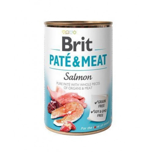 Консерва Brit Paté & Meat Dog, для собак, з лососем, 400 г