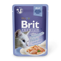 Вологий корм Brit Premium Cat, для кішок, філе лосося в желе, 85 г Вологий корм Brit Premium Cat, для кішок, філе лосося в желе, 85 г
