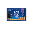 Вологий корм Brit Premium Cat набір паучей, для кішок, рибна тарілка в соусі, 4 шт, 100 г