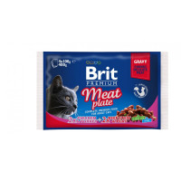 Влажный корм Brit Premium Cat набор паучей, для кошек, мясная тарелка в соусе, 4 шт, 100 г Влажный корм Brit Premium Cat набор паучей, для кошек, мясная тарелка в соусе, 4 шт, 100 г