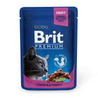 Влажный корм Brit Premium Cat, для кошек, курица и индейка, 100 г Влажный корм Brit Premium Cat, для кошек, курица и индейка, 100 г