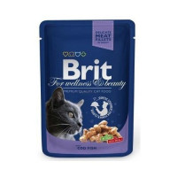 Влажный корм Brit Premium Cat, для кошек, треска, 100 г