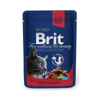 Вологий корм Brit Premium Cat, для кішок, яловичина і горошок, 100 г Вологий корм Brit Premium Cat, для кішок, яловичина і горошок, 100 г