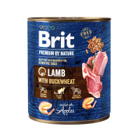 Консерва Brit Premium by Nature, для собак, ягня з гречкою, 800 г Консерва Brit Premium by Nature, для собак, ягня з гречкою, 800 г