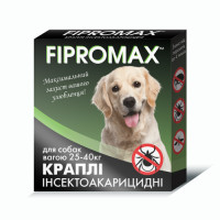 Капли Fipromax против блох и клещей, для средних собак от 25 до 40 кг, 2 пипетки