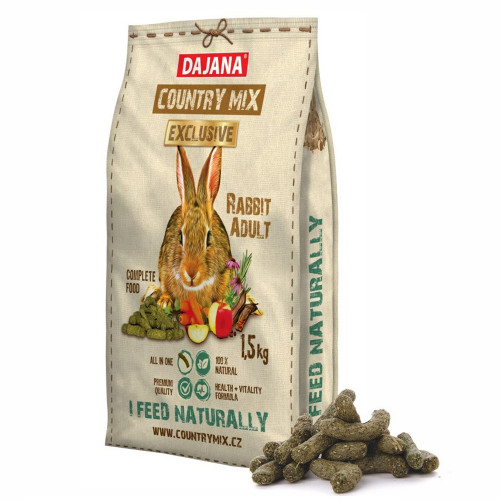 Корм Dajana Pet Country Mix Exclusive Adult для декоративных кроликов, 1.5 кг