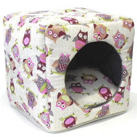 Лежак Croci Cubo Gufi для кошек и мелких собак, принт совы, разноцветный, 40×40×12 см Лежак Croci Cubo Gufi для кошек и мелких собак, принт совы, разноцветный, 40×40×12 см