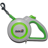 Поводок-рулетка AnimAll Reflector для собак весом до 15 кг, 3 м, салатово-белая Поводок-рулетка AnimAll Reflector для собак весом до 15 кг, 3 м, салатово-белая