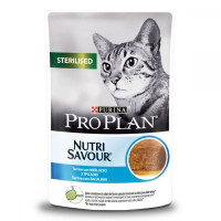 Влажный корм Purina Pro Plan Cat Nutrisavour Sterilised для стерилизованных кошек, мусс с треской, 85 г