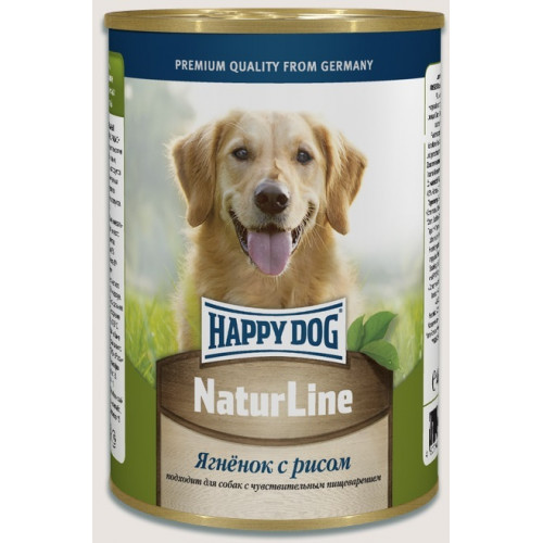 Консерва Happy Dog NaturLine Dose 100% Lamm для собак, з ягням і рисом, 400 г