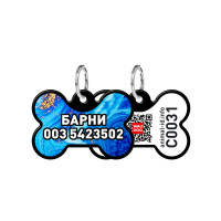 Адресник персональний WAUDOG Smart ID з QR-паспортом, малюнок "Самоцвіт", 31 × 21 мм, чорний Адресник персональний WAUDOG Smart ID з QR-паспортом, малюнок "Самоцвіт", 31 × 21 мм, чорний