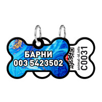 Адресник персональний WAUDOG Smart ID з QR-паспортом, малюнок "Самоцвіт", 38 × 25 мм, чорний Адресник персональний WAUDOG Smart ID з QR-паспортом, малюнок "Самоцвіт", 38 × 25 мм, чорний