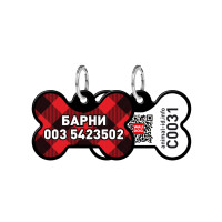 Адресник персональный WAUDOG Smart ID с QR-паспортом, рисунок "Шотландка", 31×21 мм, черный Адресник персональный WAUDOG Smart ID с QR-паспортом, рисунок "Шотландка", 31×21 мм, черный