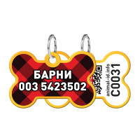 Адресник персональный WAUDOG Smart ID с QR-паспортом, рисунок "Шотландка", 38×25 мм, золото Адресник персональный WAUDOG Smart ID с QR-паспортом, рисунок "Шотландка", 38×25 мм, золото