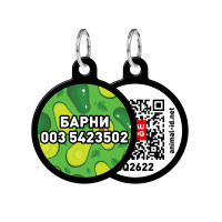 Адресник персональний WAUDOG Smart ID з QR-паспортом, з малюнком "Авокадо", діаметр 30 мм, чорний Адресник персональний WAUDOG Smart ID з QR-паспортом, з малюнком "Авокадо", діаметр 30 мм, чорний
