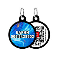 Адресник персональний WAUDOG Smart ID з QR-паспортом, з малюнком "Самоцвіт", діаметр 30 мм, чорний Адресник персональний WAUDOG Smart ID з QR-паспортом, з малюнком "Самоцвіт", діаметр 30 мм, чорний