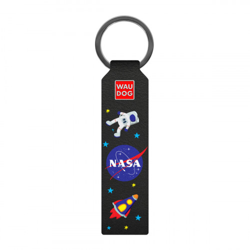Брелок WAUDOG Design, з малюнком "NASA", ширина 20 мм, довжина 95 мм, чорний
