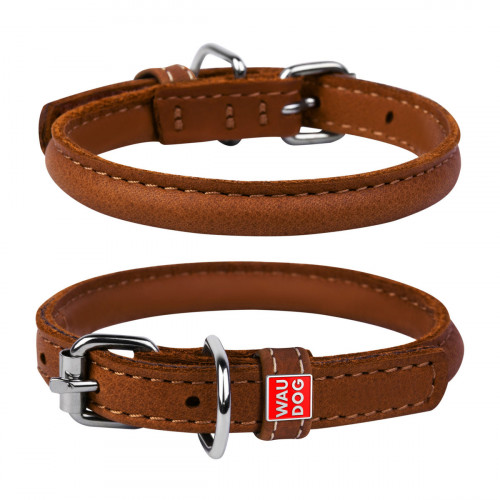 Ошейник WAUDOG SOFT, для собак, 13 мм, 39-47 см, коричневый