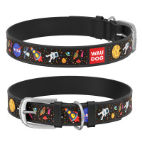 Ошейник WAUDOG Design с рисунком "NASA" ширина 25 мм, длина 38-49 см, черный Ошейник WAUDOG Design с рисунком "NASA" ширина 25 мм, длина 38-49 см, черный