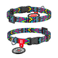 Ошейник WAUDOG Nylon с QR паспортом, рисунок "Инди" ширина 10 мм, длина 20-30 см Ошейник WAUDOG Nylon с QR паспортом, рисунок "Инди" ширина 10 мм, длина 20-30 см