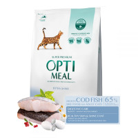 Сухий корм Optimeal для дорослих котів, з тріскою, 4 кг Сухий корм Optimeal для дорослих котів, з тріскою, 4 кг
