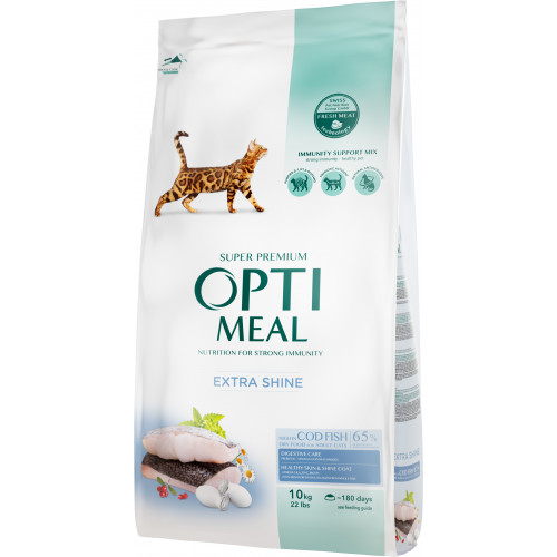 Сухой корм Optimeal для взрослых кошек, с треской, 10 кг