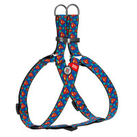 Шлея Waudog Nylon для собак, с QR паспортом, рисунок Супермен Лого, синий, 20 мм, 50-80 см