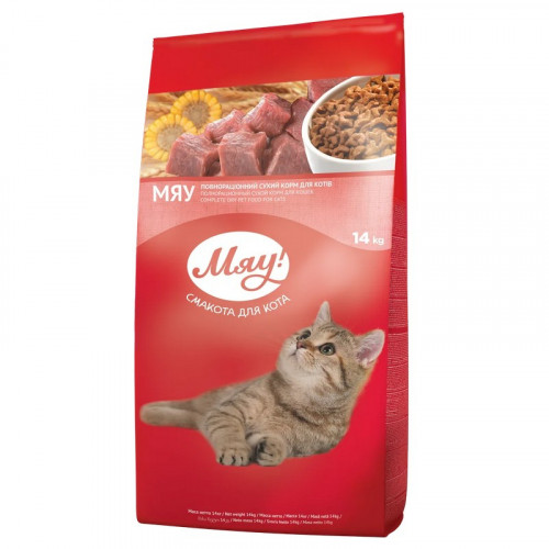 Сухий корм Мяу для котів, з печінкою, 400 г