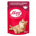 Вологий корм Мяу для котів, з апетитним гуляшем, 80 г