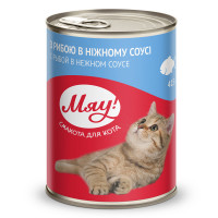 Консерва Мяу для кошек, рыбное ассорти в нежном соусе, 415 г Консерва Мяу для кошек, рыбное ассорти в нежном соусе, 415 г