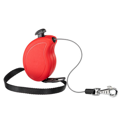 Рулетка-поводок Ferplast Flippy One Cord Mini для собак, со шнуром, красный, 9.2×2.7×6 см