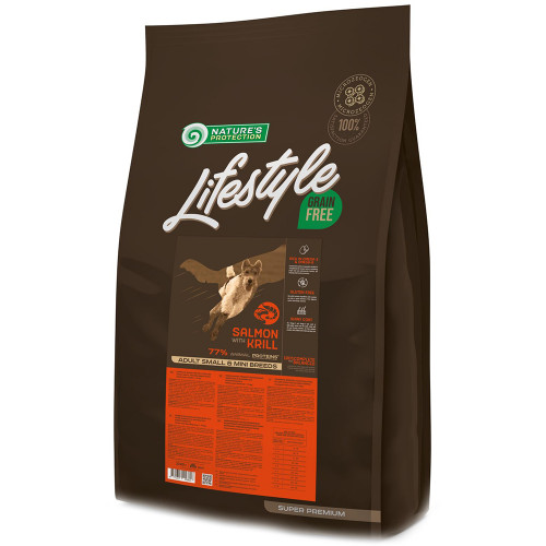 Сухий корм Nature's Protection Lifestyle Grain Free Small & Mini для собак дрібних порід, з лососем, 10 кг