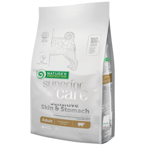 Сухий корм Nature's Protection Sensitive для собак дрібних порід, з чутливим травленням, 1.5 кг