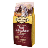 Сухой корм Carnilove Fresh Chicken & Rabbit for Adult cats, для кошек, с курицей и кроликом, 6 кг Сухой корм Carnilove Fresh Chicken & Rabbit for Adult cats, для кошек, с курицей и кроликом, 6 кг