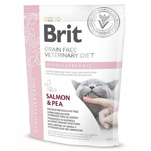 Сухой корм Brit GF Veterinary Diets Cat Hypoallergenic, для взрослых кошек, 400 г