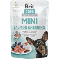 Влажный корм Brit Care Mini pouch, для собак, филе лосося и сельди в соусе, 85 г Влажный корм Brit Care Mini pouch, для собак, филе лосося и сельди в соусе, 85 г