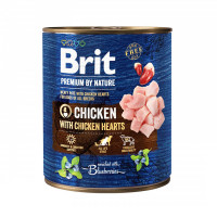 Консерви Brit Premium by Nature, для собак, курка з курячим серцем, 800 г Консерви Brit Premium by Nature, для собак, курка з курячим серцем, 800 г