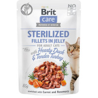 Влажный корм Brit Care Cat pouch, для стерилизованных кошек, филе утки и индейки в желе, 85 г Влажный корм Brit Care Cat pouch, для стерилизованных кошек, филе утки и индейки в желе, 85 г