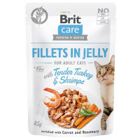 Влажный корм Brit Care Cat pouch, для кошек, филе индейки с креветками в желе, 85 г Влажный корм Brit Care Cat pouch, для кошек, филе индейки с креветками в желе, 85 г