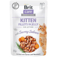 Влажный корм Brit Care Cat pouch, для котят, филе лосося в желе, 85 г Влажный корм Brit Care Cat pouch, для котят, филе лосося в желе, 85 г