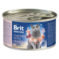 Консерва Brit Premium by Nature Cat, для кошек, курица с сердечками, 200 г Консерва Brit Premium by Nature Cat, для кошек, курица с сердечками, 200 г