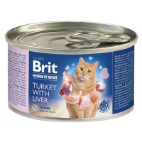 Консерва Brit Premium by Nature Cat, для кішок, індичка з печінкою, 200 г Консерва Brit Premium by Nature Cat, для кішок, індичка з печінкою, 200 г