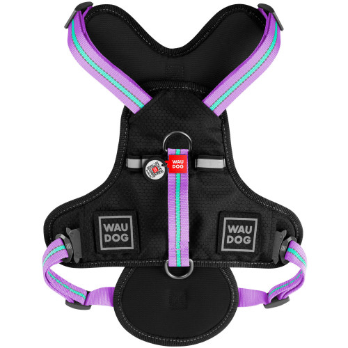 Шлея Waudog Nylon для собак, безпечна, фіолетовий, 20 мм, розмір M, 45-70 см, 60-80 см