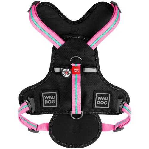 Шлея Waudog Nylon для собак, безпечна, рожевий, 20 мм, розмір S, 35-60 см, 55-65 см