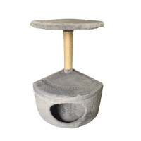 Будиночок Cristel для котів, джут, трикутний, сірий, 44×44×67 см Будиночок Cristel для котів, джут, трикутний, сірий, 44×44×67 см
