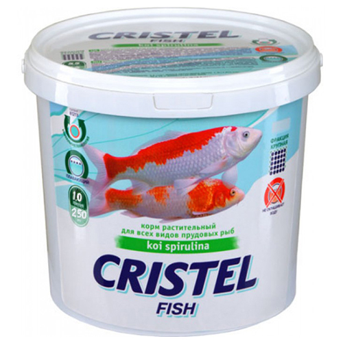 Корм рослинний KOI Spirulina для ставкових видів риб, 1 л / 250 г