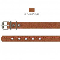 Ошейник Cristel для собак из прошитой кожи зенит, 12 мм / 32 см, рыжий