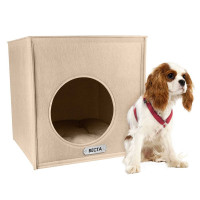 Домик BronzeDog кубик, для животных, бежевый, 45×45×45 см Домик BronzeDog кубик, для животных, бежевый, 45×45×45 см